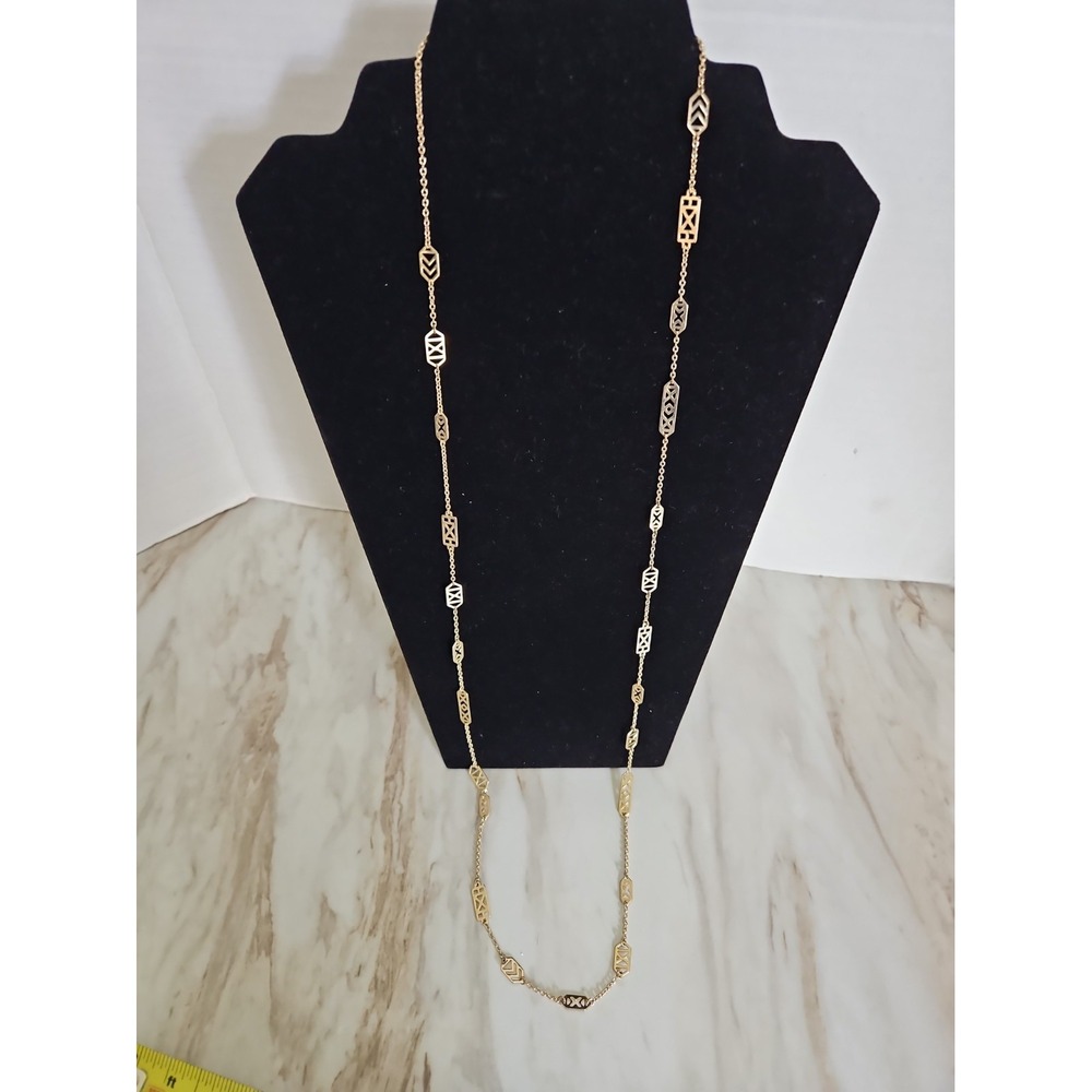 Stella & Dot Goldtone Long Station Chain Necklace 48" Marked